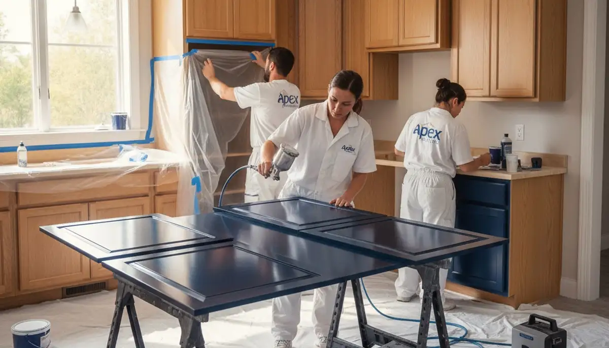 Louisville, KY cabinet painting by Louisville Paint Pros for a durable, updated kitchen finish