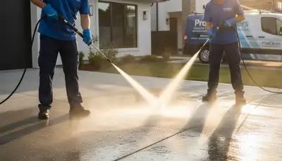 Louisville, KY concrete pressure cleaning for driveways, patios, and walkways by Louisville Paint Pros