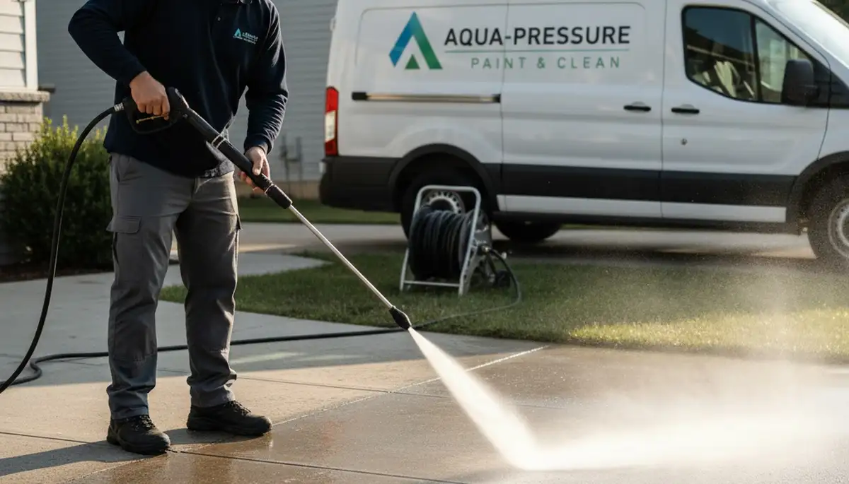 Louisville, KY concrete pressure cleaning for driveways, patios, and walkways by Louisville Paint Pros