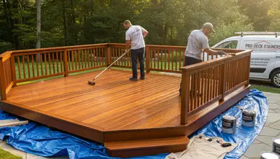 Louisville, KY deck staining service by Louisville Paint Pros for durable, weather-resistant wood protection