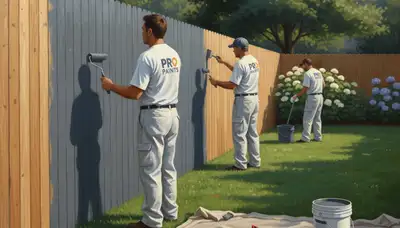 Fence painting service in Louisville, KY for weather-resistant wood fence protection and curb appeal