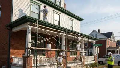 Louisville, KY painting contractor on a residential exterior painting project