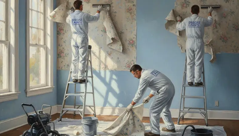 Wallpaper removal service in Louisville, KY for smooth, paint-ready walls at a home or business